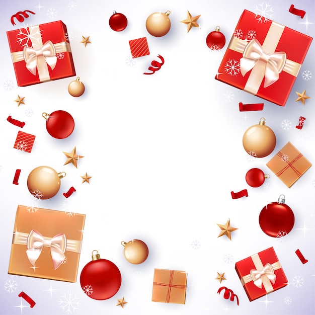 Premium Vector | Christmas gifts and decorations background