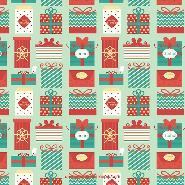 Premium Vector | Christmas gifts pattern