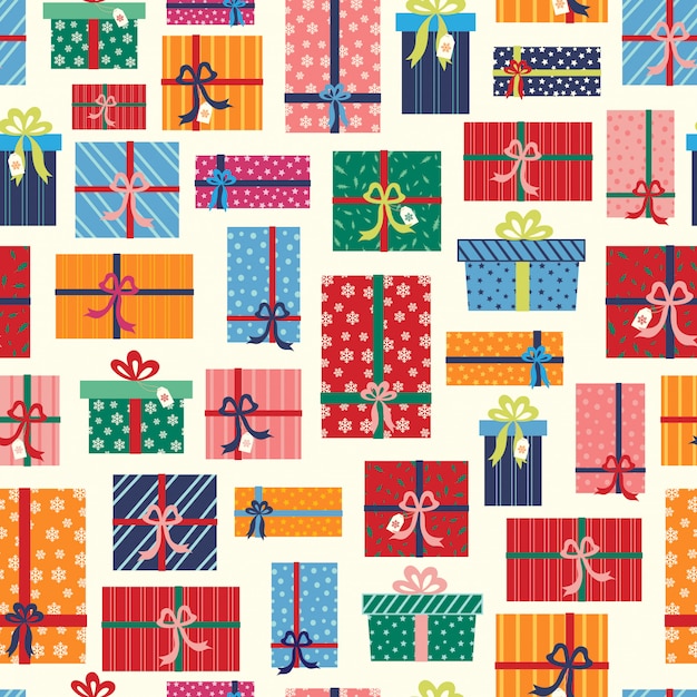 Premium Vector | Christmas gifts pattern