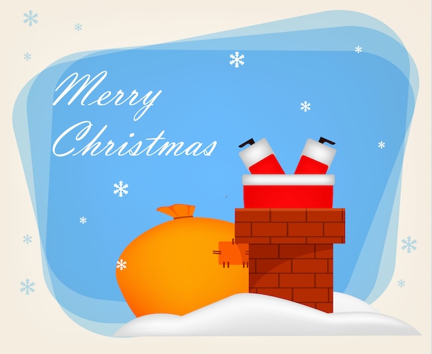 Premium Vector | Christmas greeting card. funny santa claus