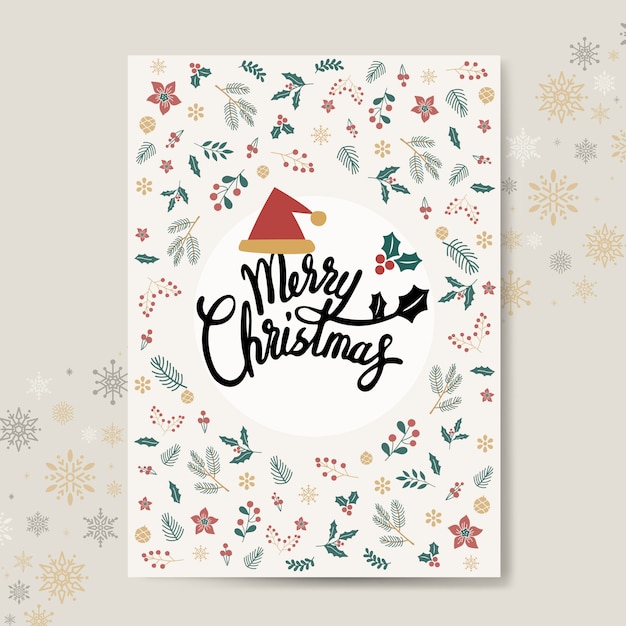 Download Free Vector | Christmas greeting card mockup vector