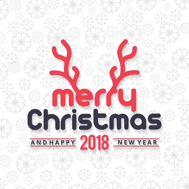 Christmas greeting card or poster design. Merry Christmas typography