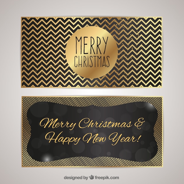 Free Vector | Christmas greeting card with golden christmas message