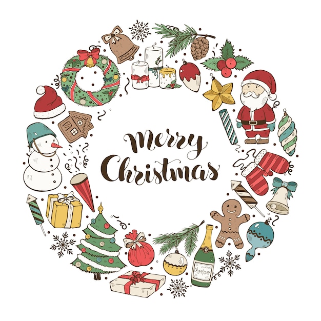 Premium Vector | Christmas greeting card