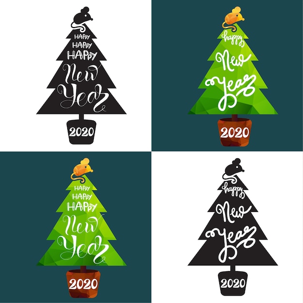 Premium Vector | Christmas greeting cards templates set