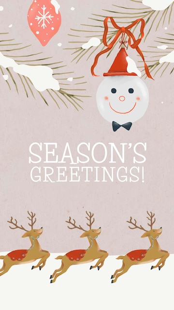 Free Vector | Christmas greeting template vector, facebook story post ...