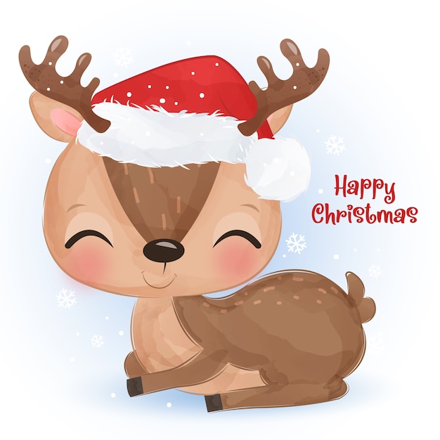 Download Reindeer Cute Cartoon Baby Cartoon Cute Christmas Pictures ...