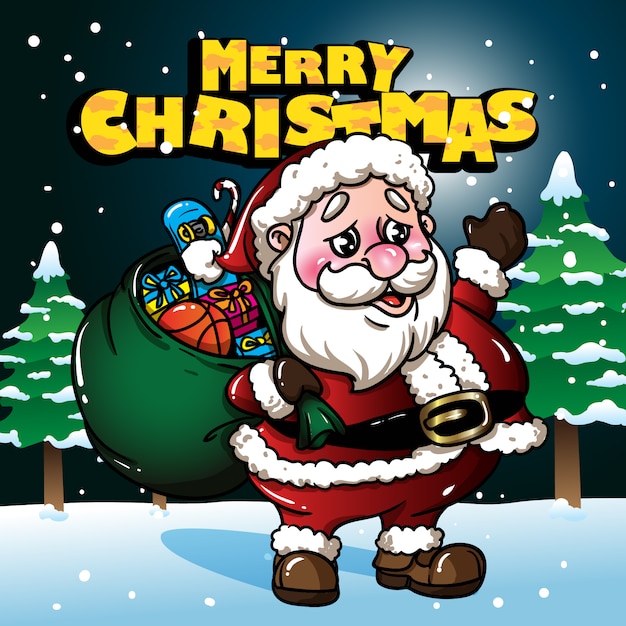 Premium Vector | Christmas greetings from santa