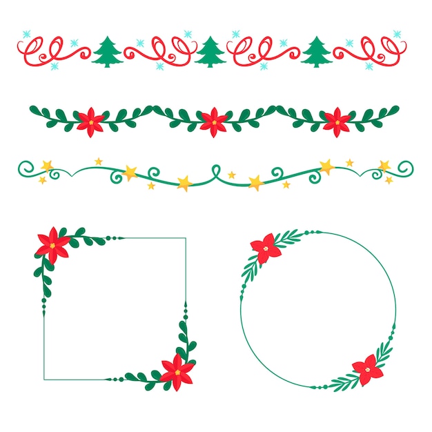 Download Christmas hand-drawn frames and borders Vector | Free Download