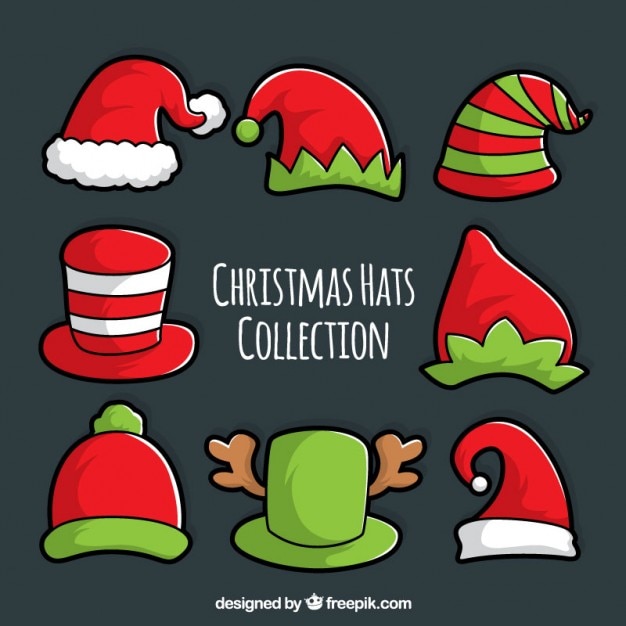 Free Vector  Christmas hats set