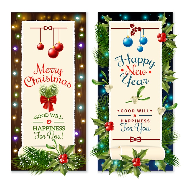 Free Vector | Christmas holiday banners