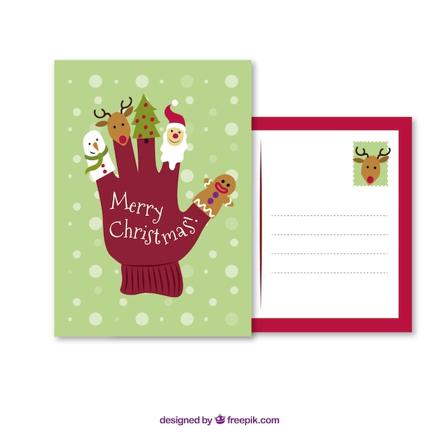 Premium Vector | Christmas holiday cartoon card