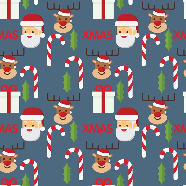 Download Christmas holiday seamless pattern with santa and reindeer ...