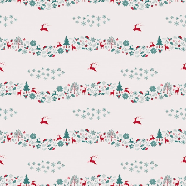 Premium Vector | Christmas holiday seamless repeat pattern