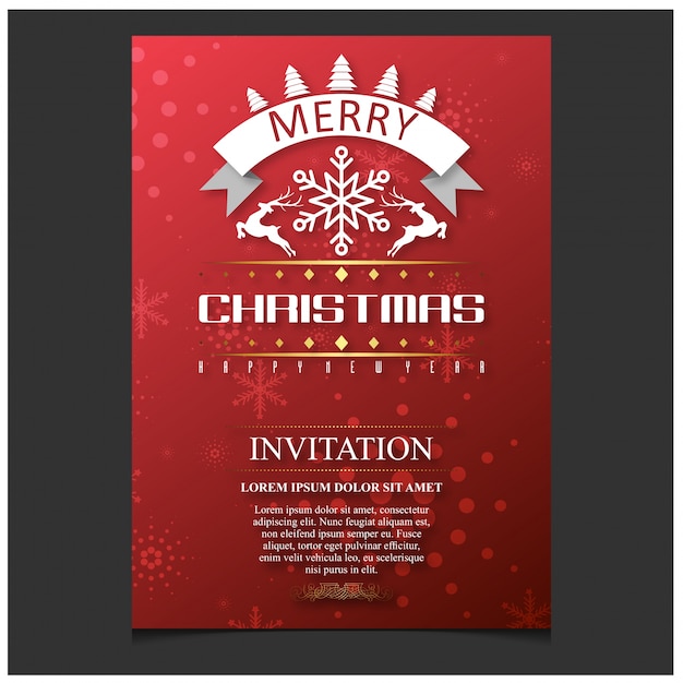 Premium Vector Christmas Invitation Card With Creative Typography