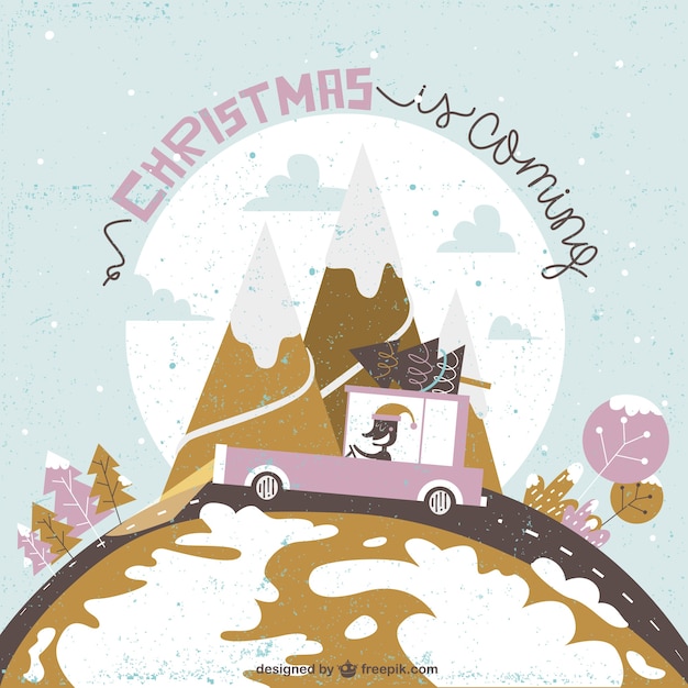 Free Vector | Christmas is coming illustration