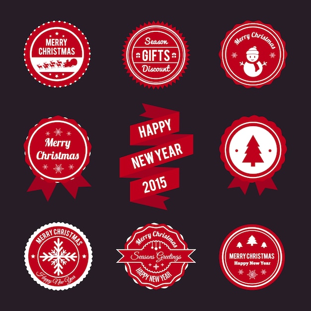 Premium Vector Christmas Labels And Badges Set