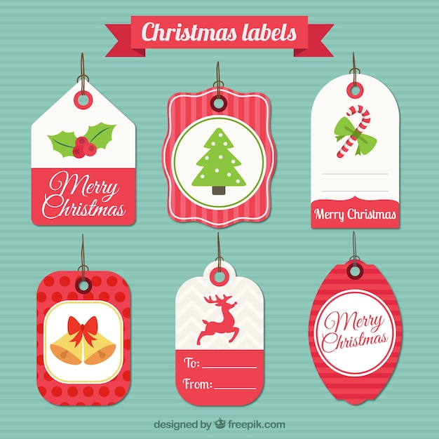 Download Christmas labels collection Vector | Free Download