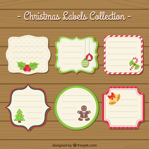 Download Christmas labels collection Vector | Free Download