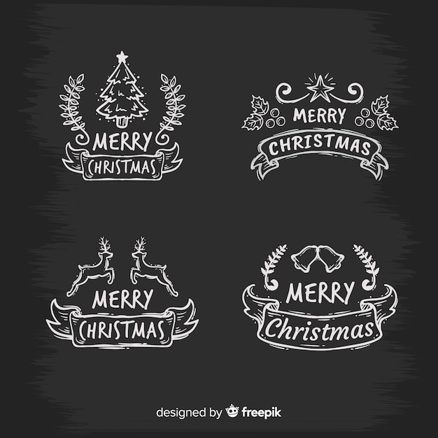 Download Christmas labels collection | Free Vector