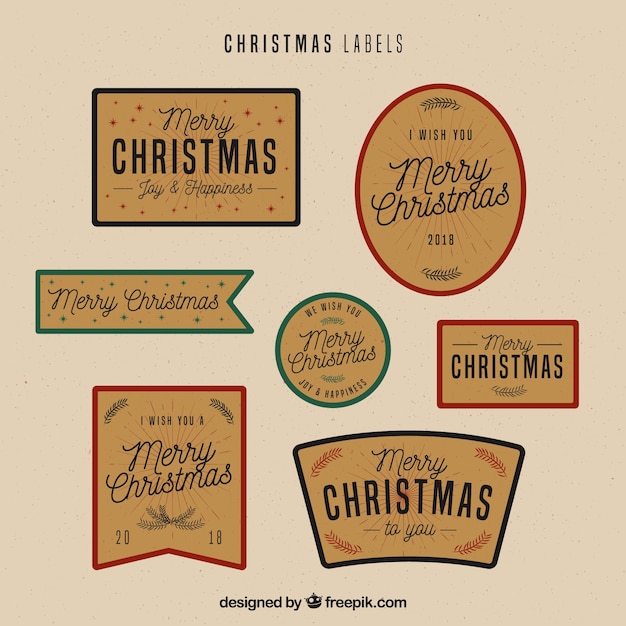 Christmas labels in vintage style