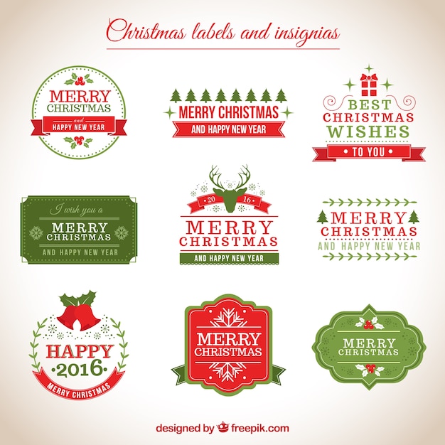 Download Christmas labels and insignias Vector | Free Download