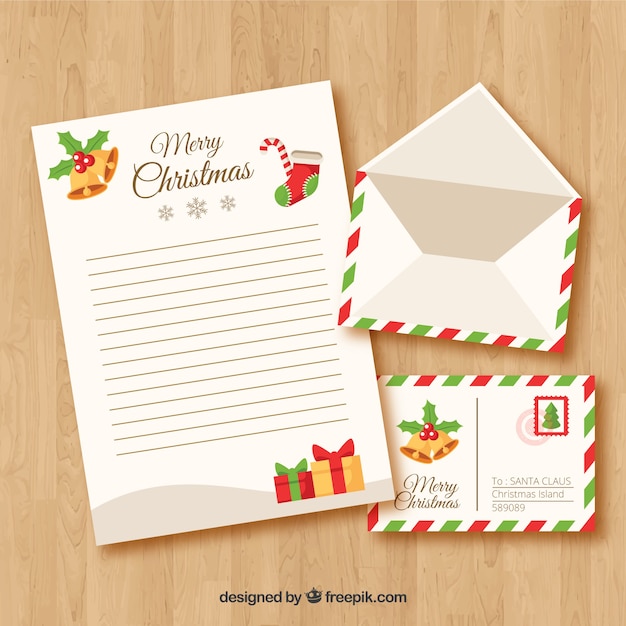 Free Vector | Christmas letter template