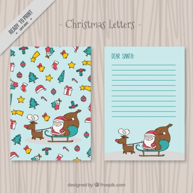 Christmas letter with drawings of christmas\
elements