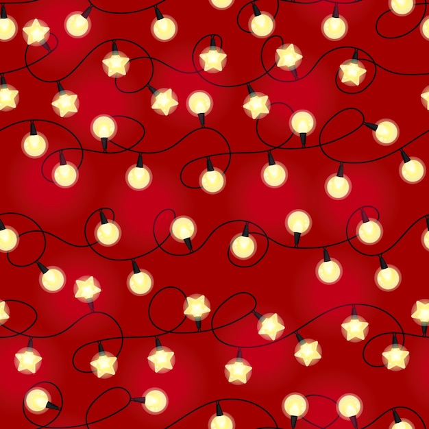 Premium Vector Christmas light bulbs seamless pattern