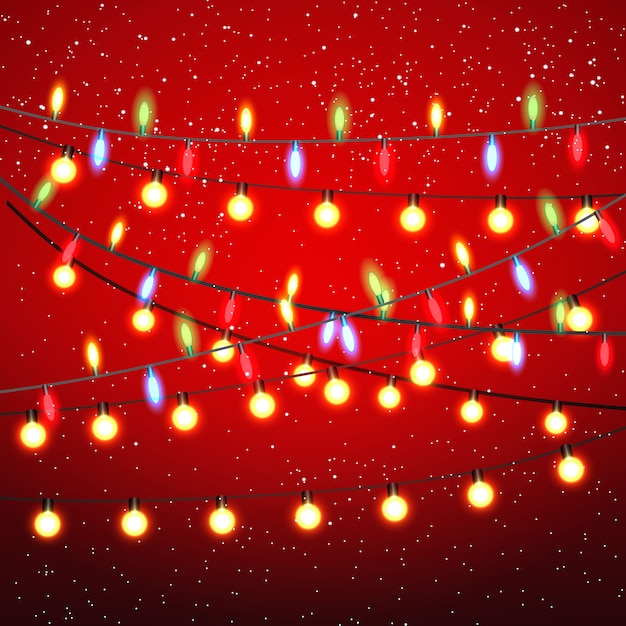 Premium Vector | Christmas lights background