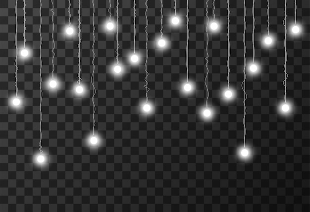 Download Premium Vector Christmas Lights Transparent Background SVG Cut Files