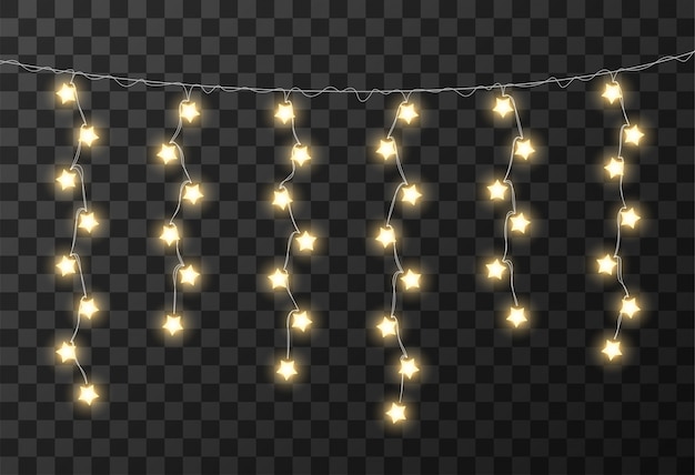 Premium Vector Christmas Lights Transparent Background