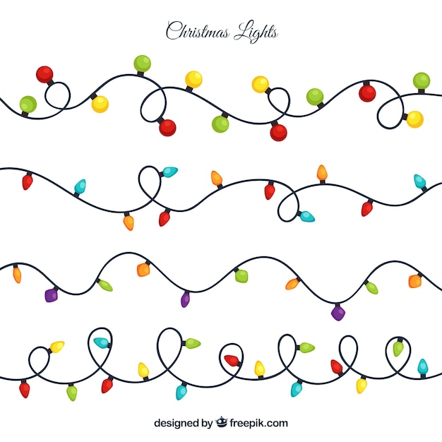 Download Free Vector | Christmas lights with flat design