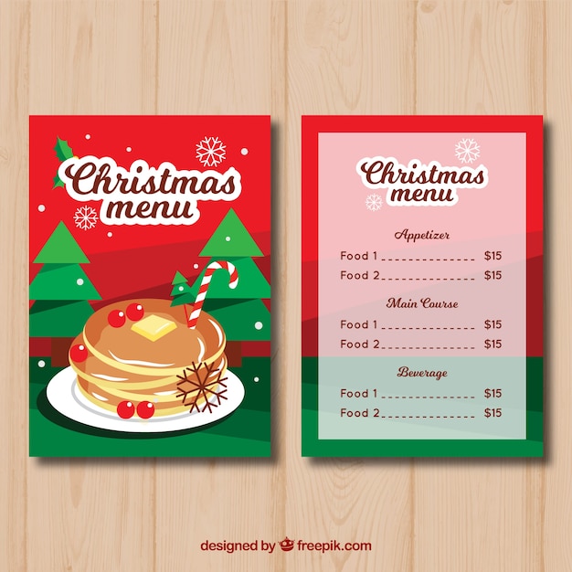 Free Vector Christmas Menu In Flat Design