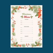 Free Vector Christmas Menu Template In Flat Design