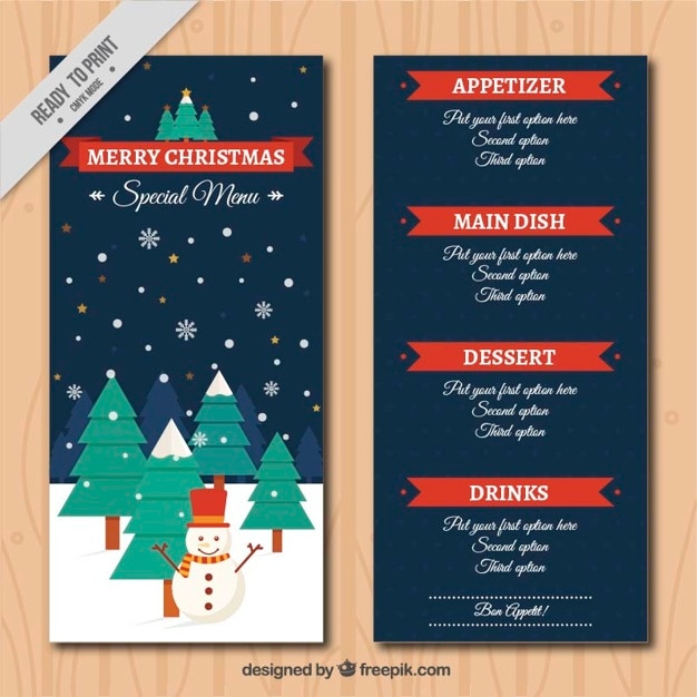 Xmas Menu Template from image.freepik.com