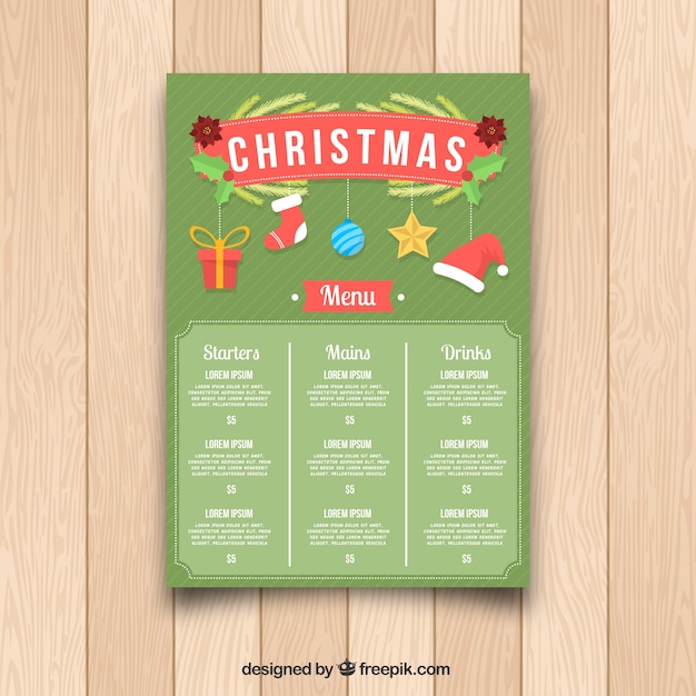 Download Download Vector Christmas Special Menu Template In Vintage Style Vectorpicker Yellowimages Mockups