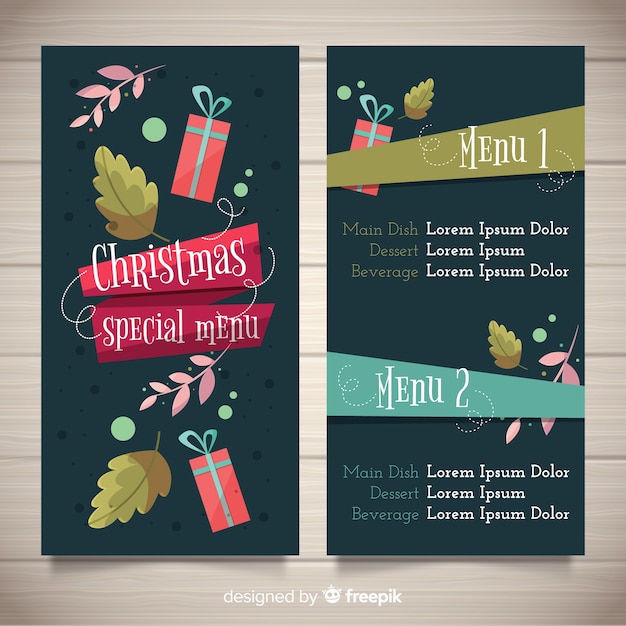 Free Vector | Christmas menu template