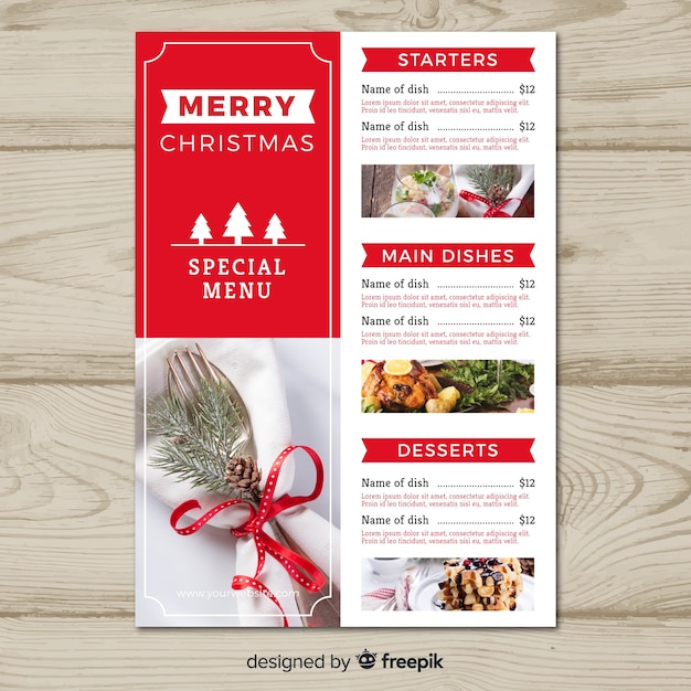christmas menu template free download word
