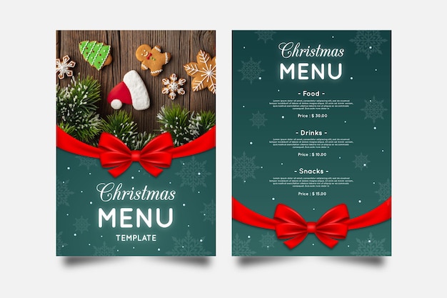 Free Vector | Christmas menu template