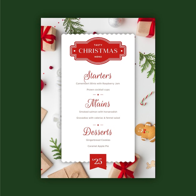 Free Vector | Christmas menu template