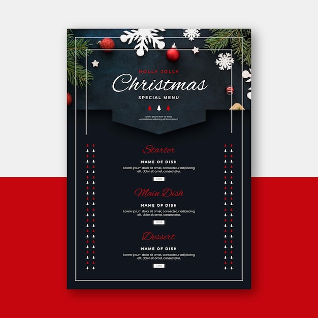 Free Vector Christmas menu template
