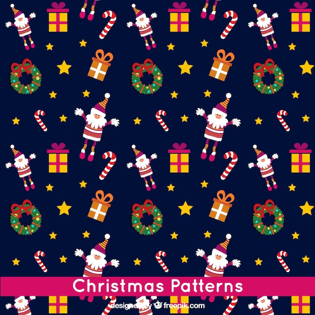 Free Vector Christmas navy blue pattern