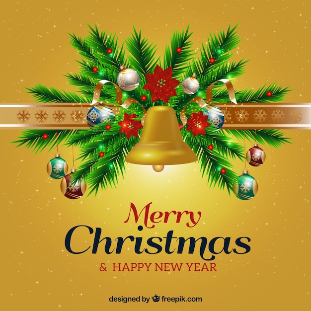 Free Vector | Christmas and new year background with ornaments