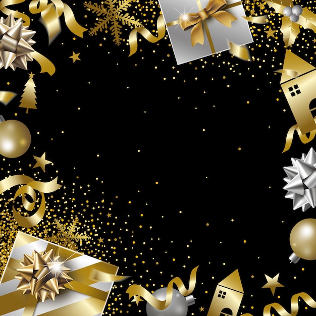 Premium Vector | Christmas and new year banner design with copy space