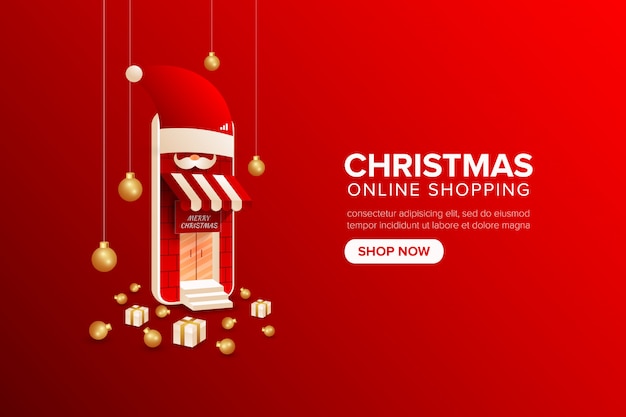 Premium Vector | Christmas online shopping on mobile application or web