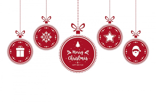 Download Christmas ornaments red baubles hanging isolated ...