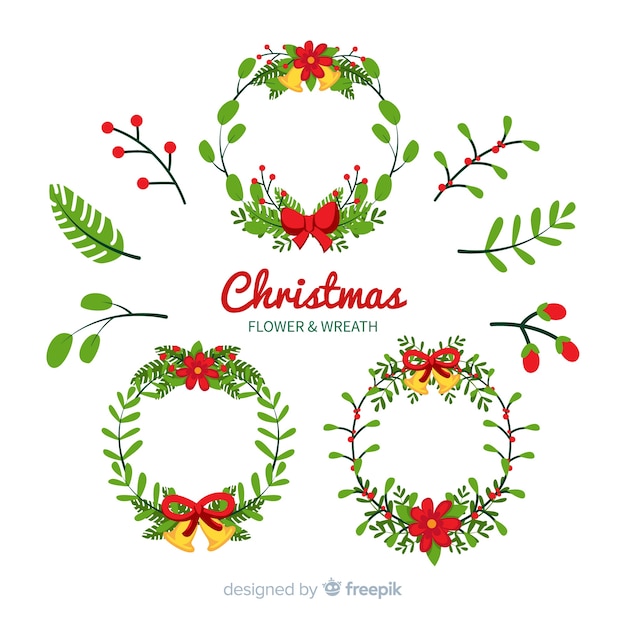 Free Vector | Christmas ornaments and wreaths