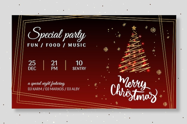 Free Vector | Christmas party banner template