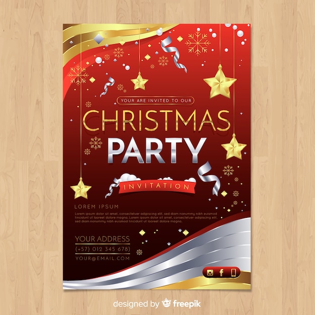 Free Vector | Christmas party banner